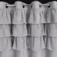 Zasłona srebrna zdobiona falbanami z moherowej tkaniny 140x250 cm przelotka AGIS Eurofirany
