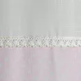 Zasłona jasnoróżowo, biała zdobiona nadrukiem flamingów i koronką 140x250 cm przelotka FLAMINGO Eurofirany
