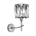 Kinkiet - lampa ścienna do salonu srebrna KRYSTAL zdobiona kryształkami Eurofirany