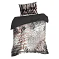 Pościel 140x200 cm z makosatyny bawełnianej kolor jasnobrązowy, czarny z motywem zwierzęcym EVA 21 Eva Minge Eurofirany