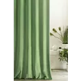 Zasłona szyta na taśmie fala ENYA zielona z miękkiej półmatowej tkaniny welwetowej