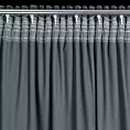 Zasłona grafitowa z tkaniny welwetowej, troczek w zestwie 140x300 cm taśma ANTARA Eurofirany