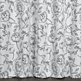 Zasłona szyta na taśmie fala biało czarna z miękkiej tkaniny z nadrukiem w kwiaty