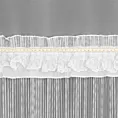 Firana biała z plisowaną falbaną i ozdobną koronką 140x250 cm przelotka MEGAN Eurofirany