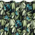 Zasłona czarno, zielona zaciemniająca w kwiaty 140x250 cm przelotka LONI Eurofirany
