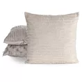 Poszewka na poduszkę 45x45 cm z szyfonowej tkaniny zdobiona moherową nicią beżowa REINA EVA MINGE Eurofirany
