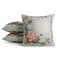 Poszewka na poduszkę 45x45 cm bawełniana gobelinowa z kwiatowym motywem jasnoszara GOB Eurofirany