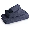 Ręcznik kąpielowy 50x90 cm bawełniany kolor granatowy o ryżowej strukturze z welwetową bordiurą 500 g/m2 LOREN Eurofirany