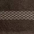 Ręcznik kąpielowy 70x140 cm bawełniany kolor brązowy z przeplataną bordiurą 500 g/m2 RIVA Eurofirany