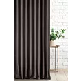 Zasłona szyta na taśmie fala ciemnobrązowa z jednokolorowej gładkiej tkaniny