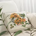 Poszewka na poduszkę 45x45 cm bawełniana, gobelinowa naturalno, żółta z kwiatowym motywem GOB  Eurofirany
