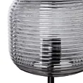 Lampa stołowa nocna grafitowa ARON nowoczesna ze szklanym tłoczonym abażurem Eurofirany