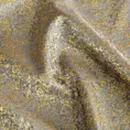 Zasłona szyta na taśmie fala DORIANA srebrno musztardowa z tkaniny o dwukolorowym nieregularnym wzorze