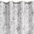 Zasłona srebrno, stalowa zdobiona nadrukiem kwiatów 140x250 cm przelotka SIENNA Eurofirany