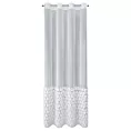 Firana z siateczki biała zdobiona pasem aplikacji róż 3D 140x250 cm przelotka ROSES Eva Minge Eurofirany