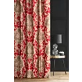 Zasłona szyta na flexach BRANDON bordowo złota z wyrazistym ornamentowym wzorem