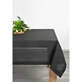 Obrus czarny 140x350 cm z tkaniny przypominającej płótno STELLA 2 z podwójną listwą na brzegach