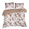 Pościel 160x200 cm z satyny bawełnianej kolor biało, pudrowy z motywem kwiatów SPRING 76 Eurofirany