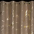 Zasłona brązowo, złocista zdobiona nadrukiem marmurku 140x250 cm przelotka LANI Eurofirany