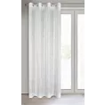 Zasłona biało, srebrna z widocznym splotem 140x250 cm przelotka AGNES Eurofirany