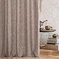 Zasłona szyta na taśmie 5 cm beżowa z tkaniny o naturalnym splocie i efektem melanżu, z dodatkiem nici metalicznej Italissima Eva Minge