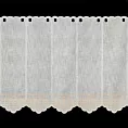 Tkanina firanowa zazdrostka z etaminy zdobiona haftem subtelnej beżowej kratki Eurofirany