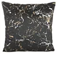 Poszewka na poduszkę 45x45 cm z szenilowej tkaniny z wytłaczanym wzorem roślinnym czarna DORI Eurofirany