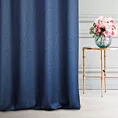 Zasłona szyta na tunelu ALINE granatowa z tkaniny o naturalnym splocie z efektem melanżu