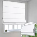 Roleta rzymska biała z miękkiej półmatowej tkaniny welwetowej