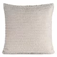 Poszewka na poduszkę 45x45 cm z szyfonowej tkaniny zdobiona moherową nicią beżowa REINA EVA MINGE Eurofirany