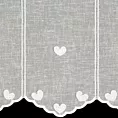 Tkanina firanowa zazdrostka zdobiona haftowaną aplikacją w kształcie serduszek Eurofirany