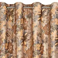 Zasłona rudo, stalowa w kwiaty z welwetu 140x250 cm przelotka DIANA Eurofirany