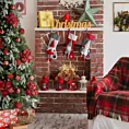 Skarpeta świąteczna dekoracyjna na kominek z wzorem 3D skrzata  50 cm Eurofirany