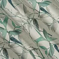 Tkanina zasłonowa z dodatkiem lnu zdobiona nadrukiem liści Eurofirany