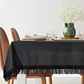Obrus czarny 140x280 cm JASPER zdobiony puszystymi frędzlami EUROFIRANY PREMIUM