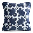 Poszewka na poduszkę 45x45 cm welwetowa granatowo, biała z geometrycznym nadrukiem VELVET 201 Eurofirany