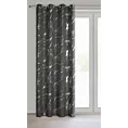 Zasłona stalowo, srebrzysta zdobiona nadrukiem marmurku 140x250 cm przelotka LANI Eurofirany