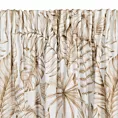 Zasłona biało, beżowa z nadrukiem egzotycznych liści, welwetowa 140x270 cm taśma/szelkli SABA Eurofirany