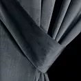 Zasłona grafitowa z tkaniny welwetowej, troczek w zestwie 140x300 cm taśma ANTARA Eurofirany