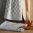 Komplet ściereczek kuchennych 2szt 50x70 cm bawełniany kolor srebrny zdobionych motywem szachownicy 200 g/m2 MAURO Eurofirany