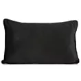 Poduszka 30 x 50 cm welwetowa czarna zdobiona kontrastującą wypustką na brzegach MELIA EUROFIRANY PREMIUM