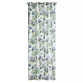 Zasłona biało, zielona ze wzorem kwiatowym z etaminy 140x250 cm przelotka MONA Eurofirany