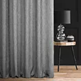 Zasłona szyta na flexach ELLEN grafitowa z grubotkanej tkaniny z efektem dwukolorowej nici i lekkim połyskiem Italissima Eva Minge