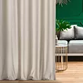 Zasłona szyta na taśmie fala kremowa z miękkiej półmatowej tkaniny welwetowej