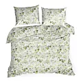 Pościel 160x200 cm bawełniana kolor biały, zielony wzór roślinny MILI Eurofirany