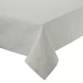 Obrus naturalny 135x180 cm z żakardowej tkaniny FLASH świąteczny w prążki przetykane szampańską nicią