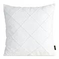 Poszewka na poduszkę 45x45 cm welwetowa z ozdobnym geometrycznym przeszywanym wzorem biała NALA EUROFIRANY PREMIUM