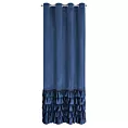 Zasłona granatowa zdobiona falbanami i lśniącymi akcentami z welwetu 140x250 cm przelotka CARLI Eurofirany