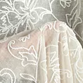 Zasłona beżowa zdobiona szenilowym haftem roślinnym 140x250 cm przelotki - LILY Eurofirany