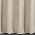 Zasłona szyta na przelotkach beżowa z tkaniny o szenilowej strukturze